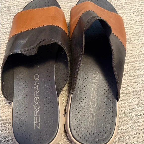 Cole Haan Black and Brown Leather Sandals with Modern Comfort - Picture 3 of 4